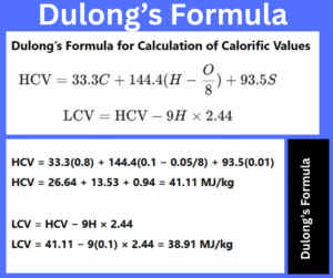 Dulong’s formula - Calculate Gross and Net Calorific Value of Coal