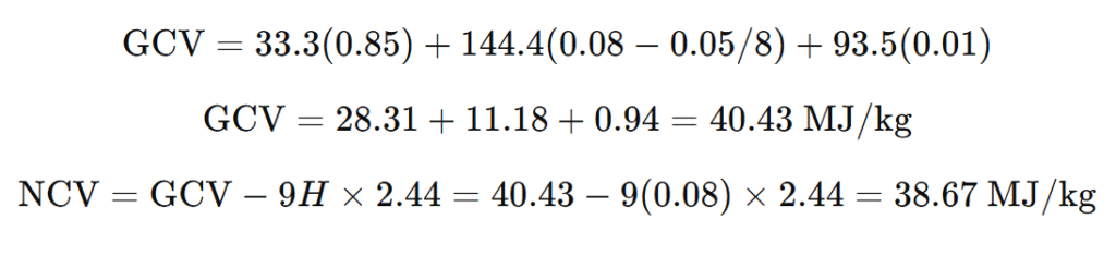examplecalculation of GCV and NCV