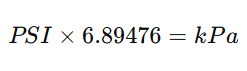 Pounds per Square Inch to kPa conversion formula