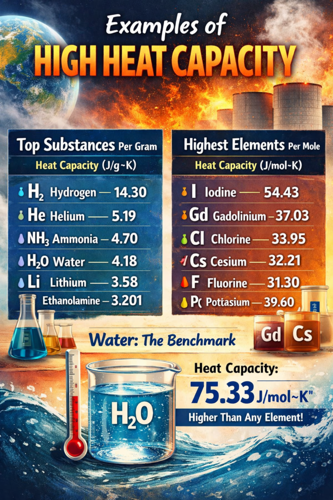 example of high heat capacity