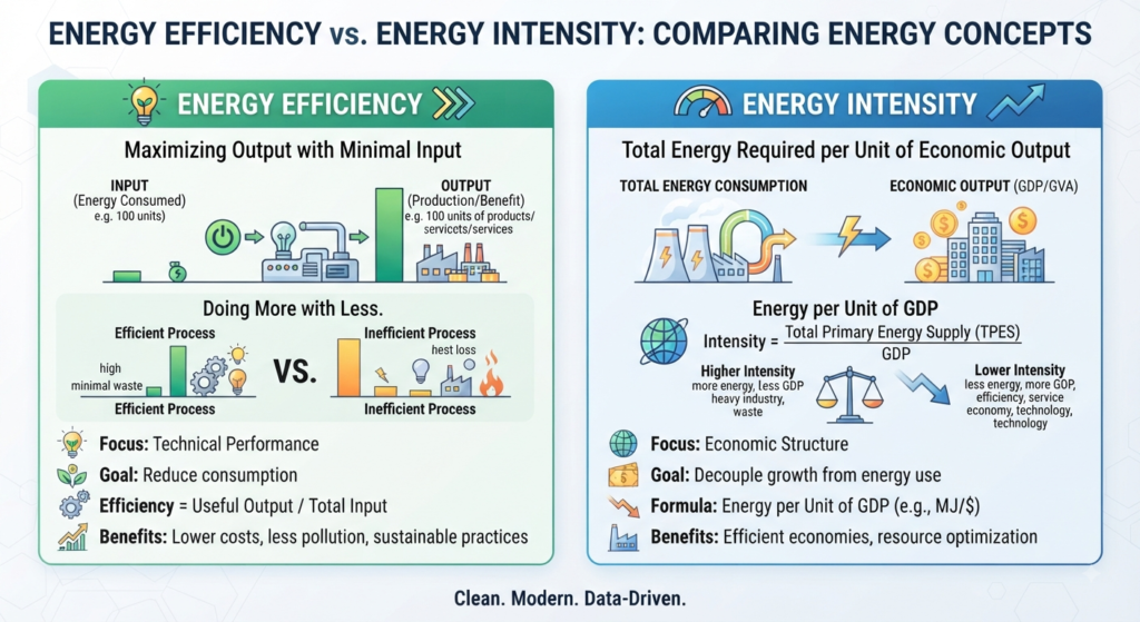 Energy Efficiency vs. Energy Intensity