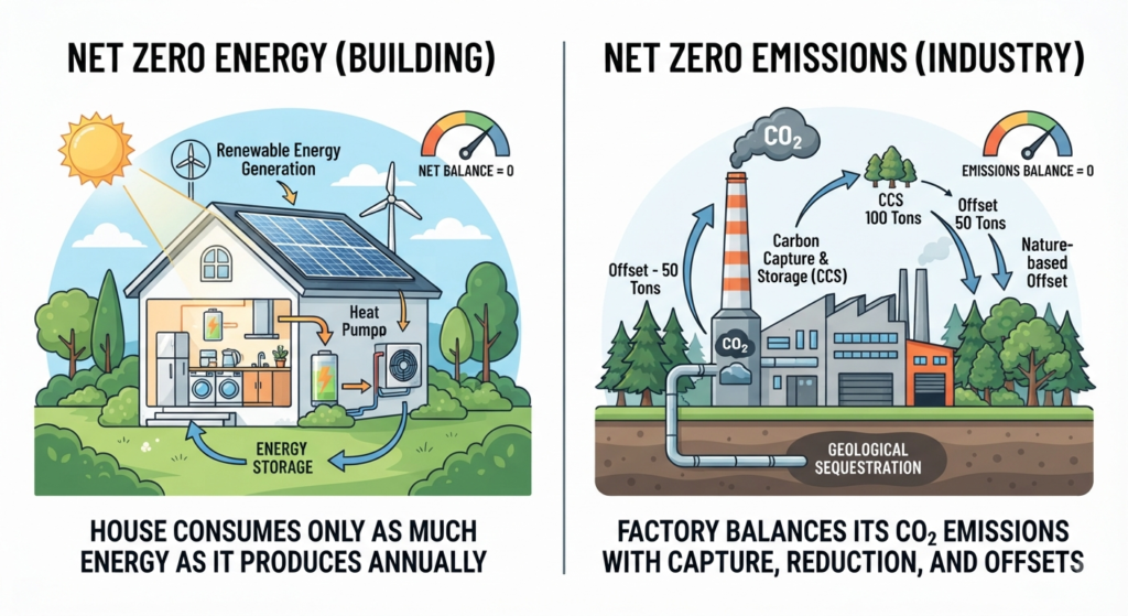 Net Zero Energy vs. Net Zero Emissions